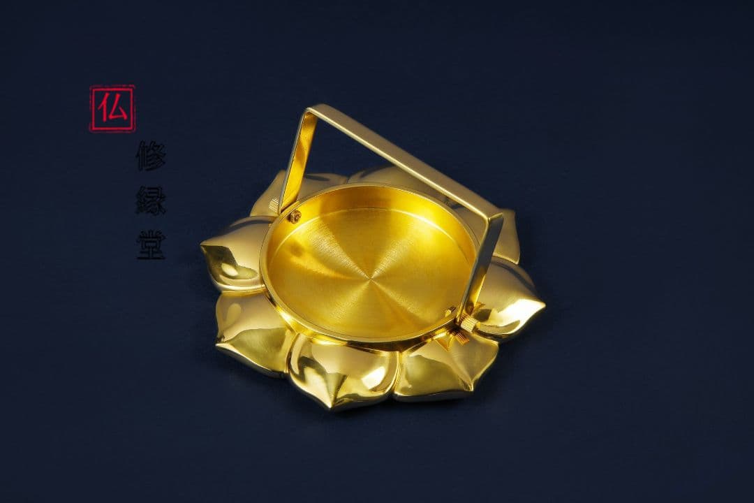 【修縁堂】仏教法具 灌頂蓮華宝鏡 ステンレスミラー面