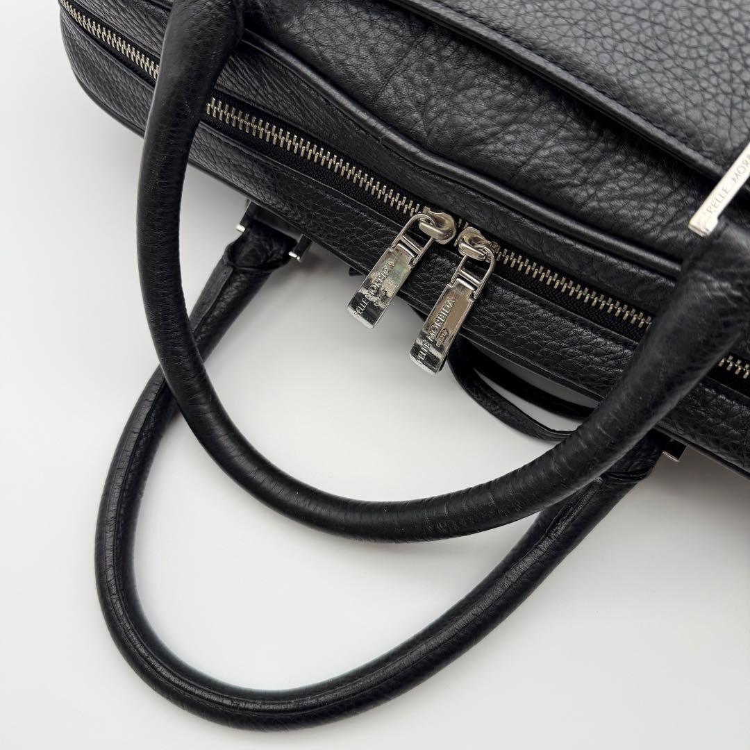 専用 ペッレモルビダ シュリンクレザー ビジネスバッグ ブラック A4 PC