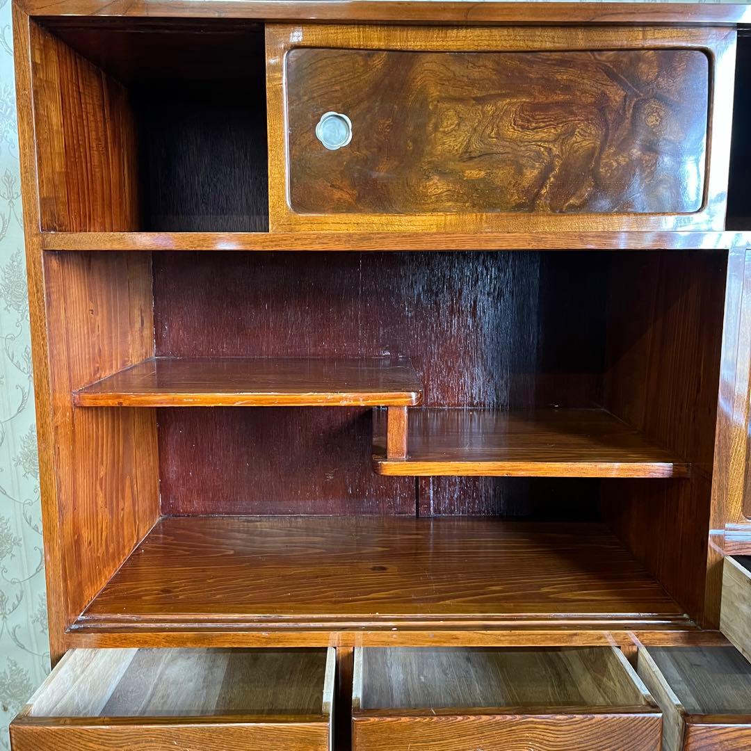 アンティーク】昭和レトロ 木製 茶箪笥 食器棚 サイドボード 古民家 古家具