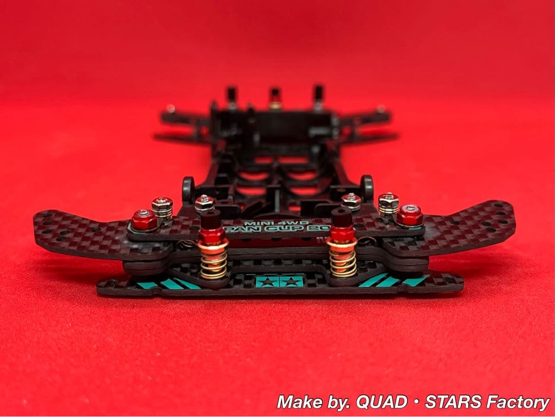 【ミニ四駆・S2用】2軸ATピボット＋1軸アンカー＋リヤスキッド　フルカーボン