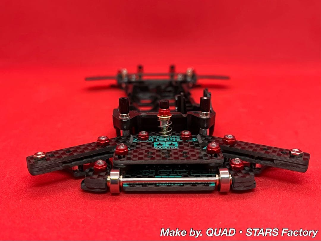 【ミニ四駆・S2用】2軸ATピボット＋1軸アンカー＋リヤスキッド　フルカーボン