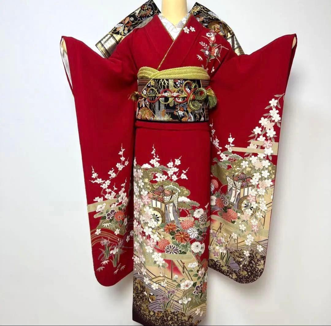 振袖 紺色に古典柄の伝統的な意匠がきらびやかな王道振袖〈No.F6-83