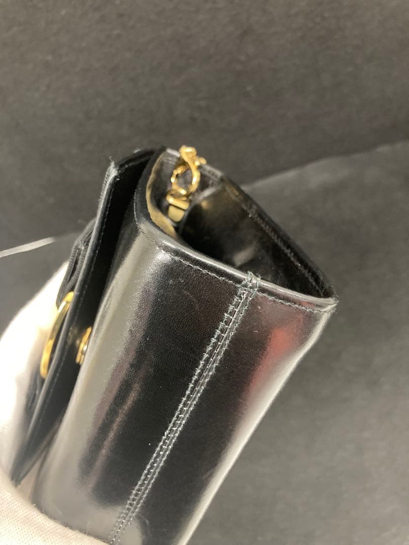 美品　フェラガモ　ショルダーバッグ　チェーン　ヴァラリボン　リザード型押し　黒⭐︎