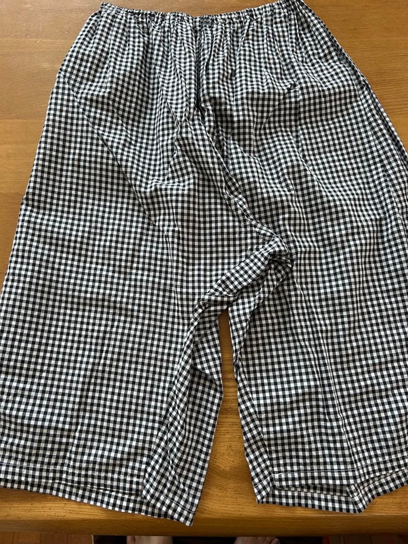 homspun 80/1ギンガムギャザーパンツ