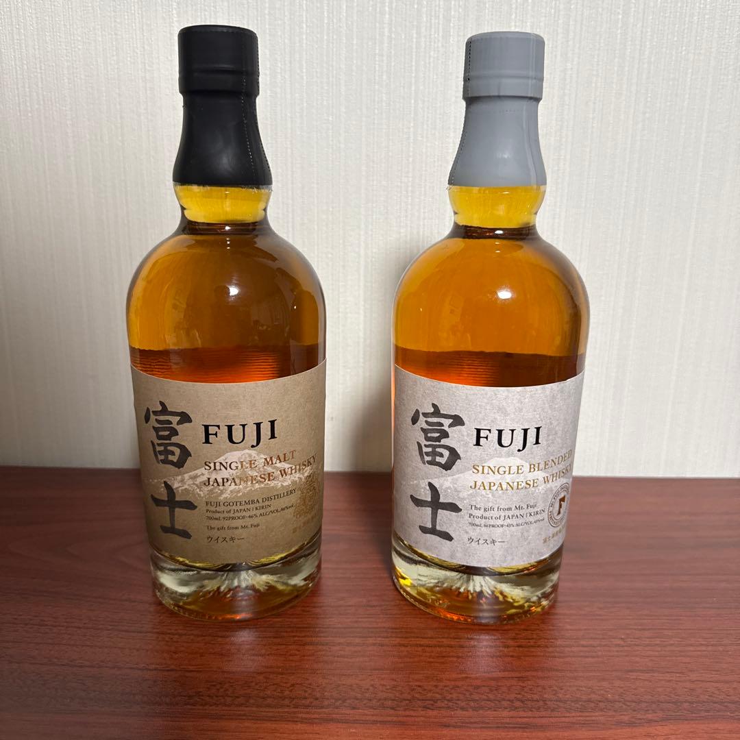 FUJI シングルモルト & シングルブレンデッドウイスキー　2本セット　新品 キリン（KIRIN） 御祝 誕生日 バレンタイン 富士 飲み比べ 2本セット