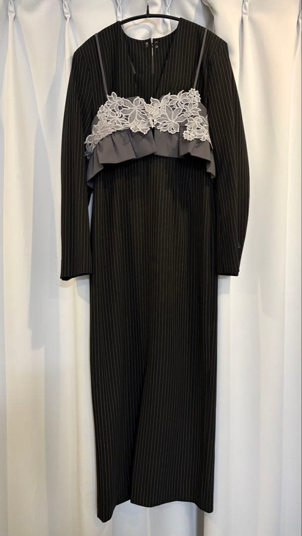 最終値下げ　ピンストライプテーラードビスチェドレス ANDRESD 結婚式