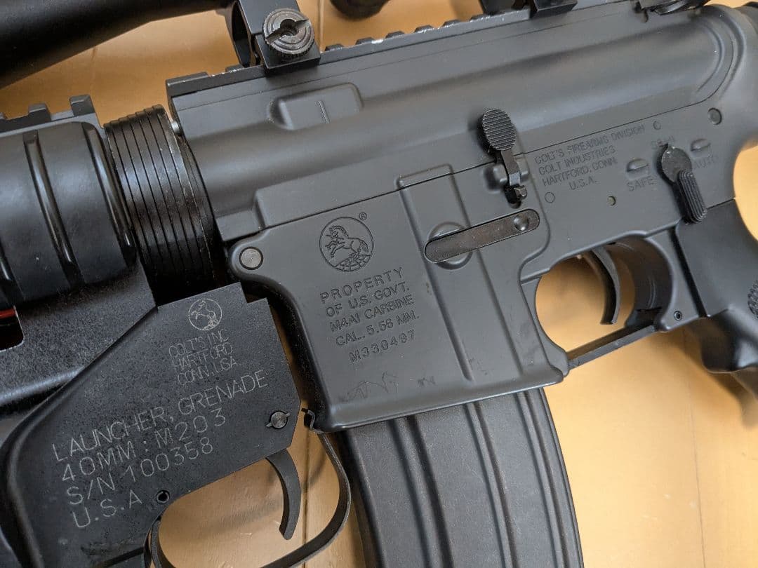 マルイ　M4 ris スタンダード　電動ガン　M203 グレネード　スコープ　付