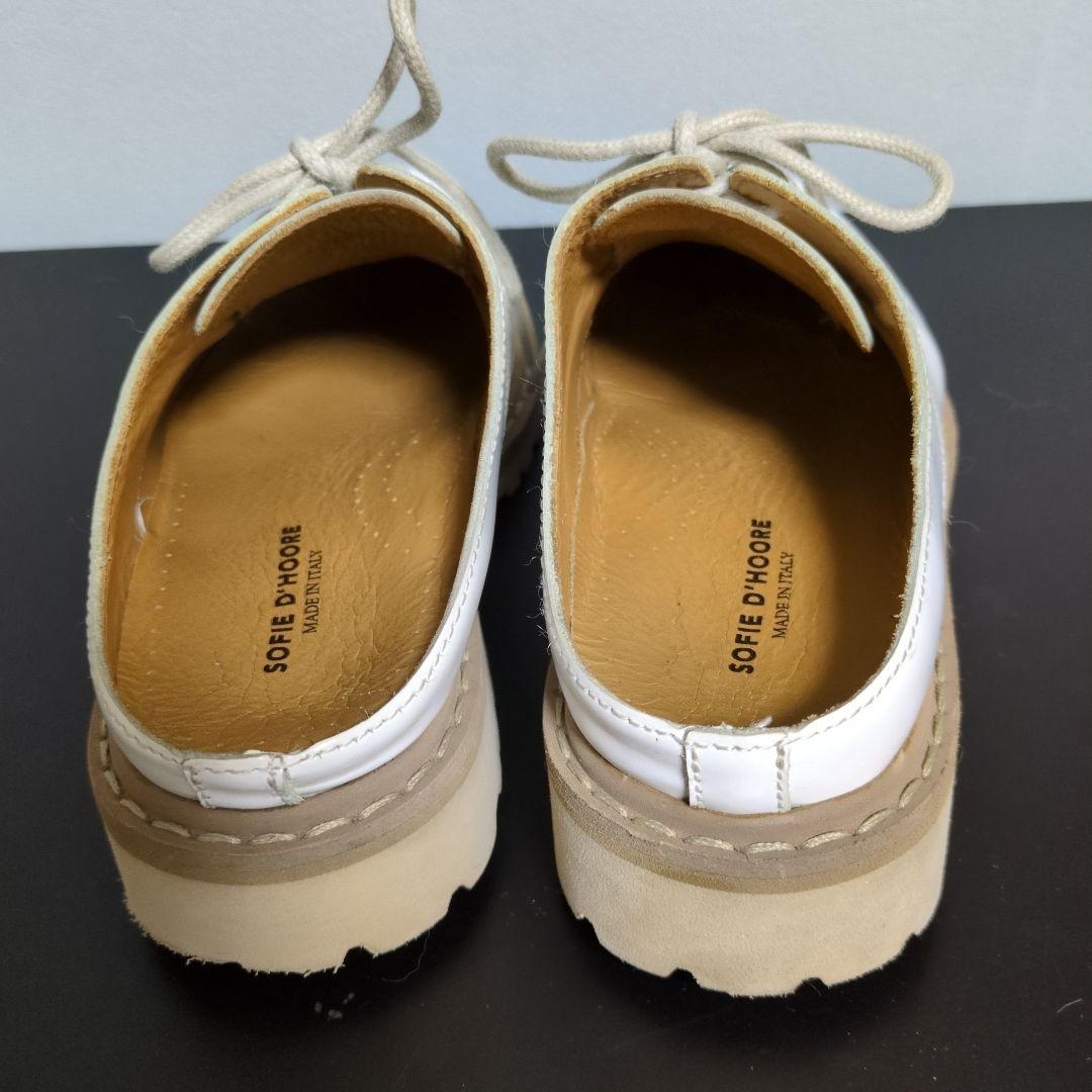 SOFIE Ｄ’HOORE/【美品】ホワイト レースアップミュール 素敵です