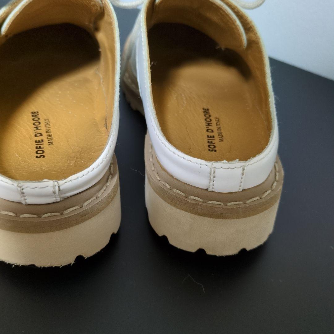 SOFIE Ｄ’HOORE/【美品】ホワイト レースアップミュール 素敵です