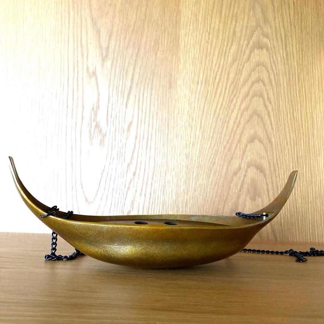 【茶道具】唐銅 吊舟花入　金谷浄雲造