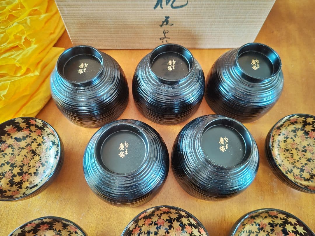 輪島塗 慶塚作 蒔絵糸目蓋付き吸い物椀5客 新品未使用 - メルカリ