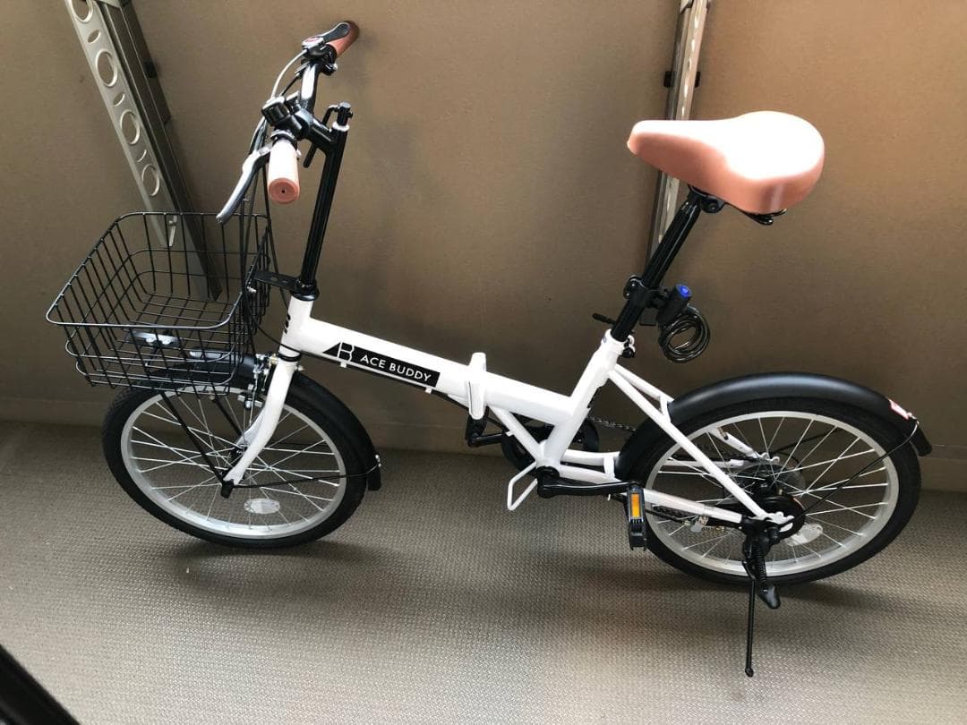 ACE BUDDY ホワイト 折りたたみ自転車 20インチ