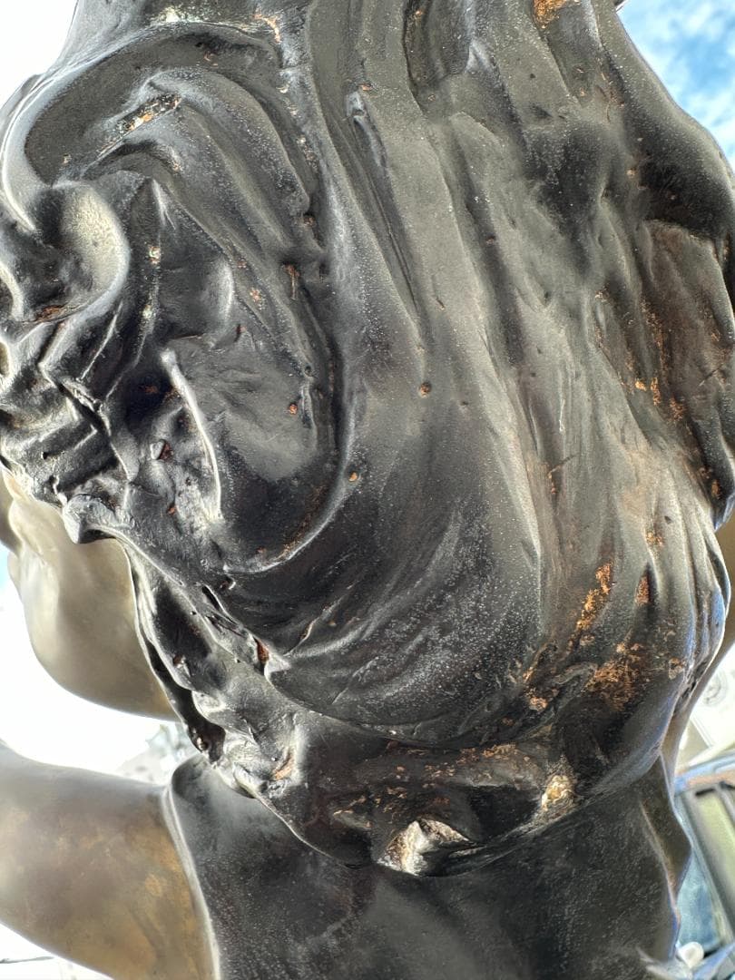 ☆現地引取限定！！ 作家物 金属工芸 銅製 ブロンズ像 少女 女神 大型