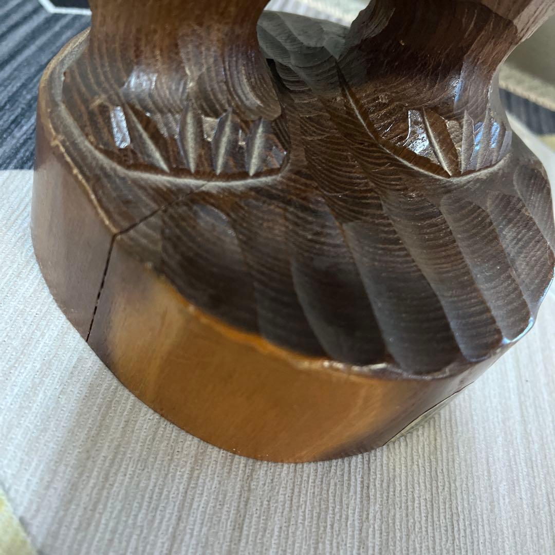 北海道 東栄民芸社 木製 木彫り 熊 おんぶ 肩車 彫刻 民藝 クマ レトロ