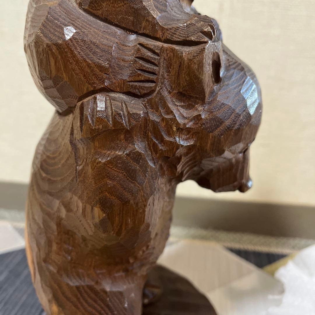 北海道 東栄民芸社 木製 木彫り 熊 おんぶ 肩車 彫刻 民藝 クマ レトロ