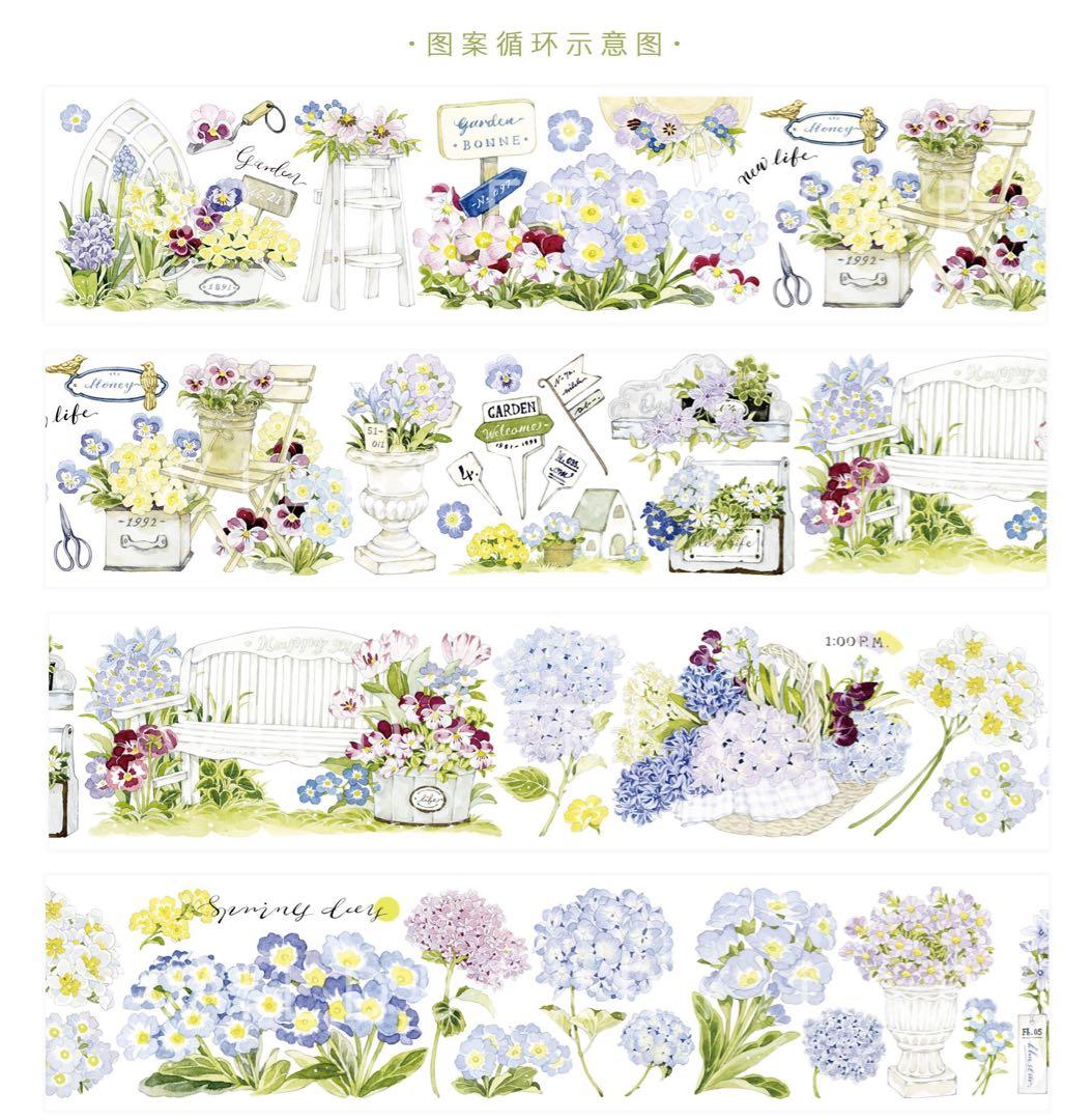 ▶︎import/海外マスキングテープ4本巻き売りセット/花/再入荷値下げ