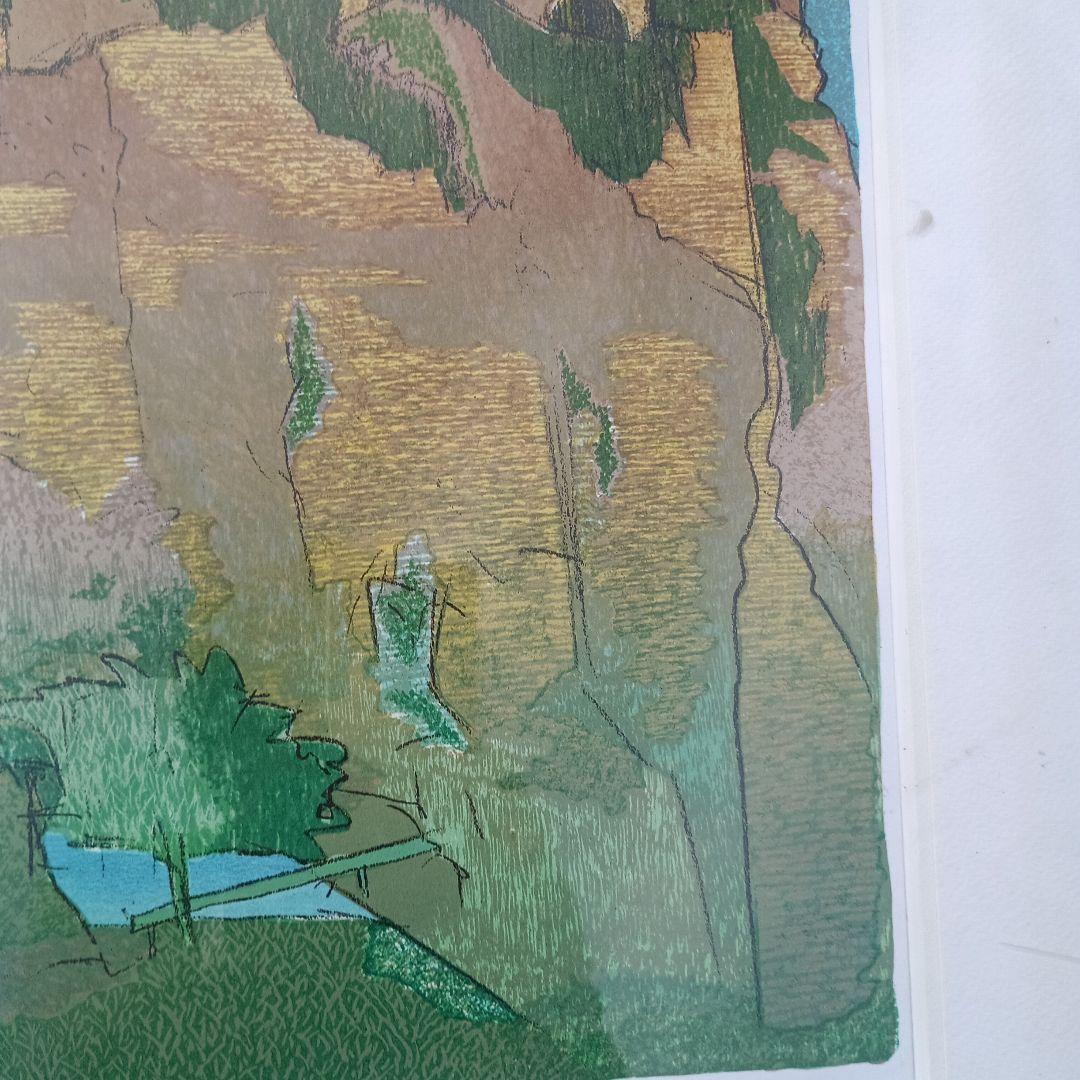 3522)小川一衛 リトグラフ クレーンの見えるカテドラル