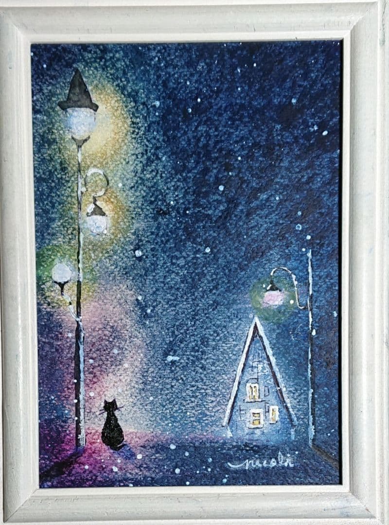 絵画☆不思議の夜☆2L 原画 アート 風景画 - メルカリ