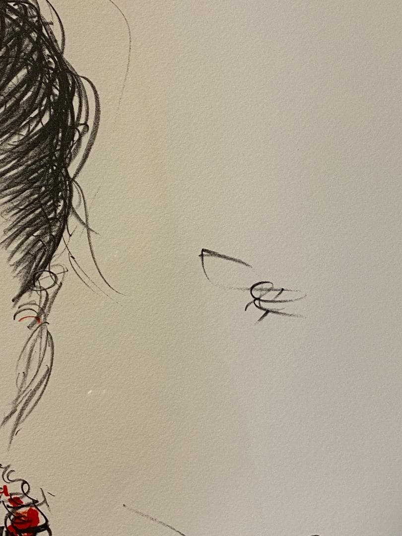 真作」天野喜孝「朱夏花－あかいはな－」額装 版画 32/100 直筆サイン入り