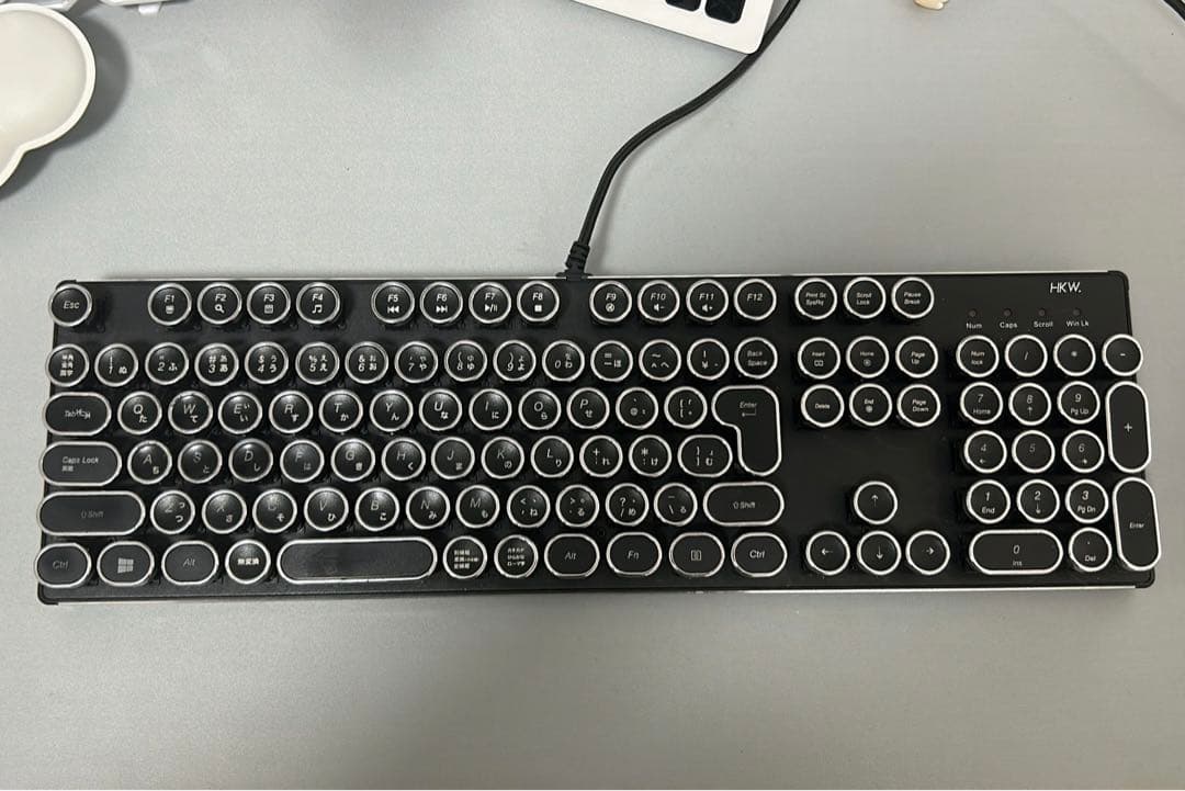 HKW タイプライター風メカニカルキーボード 青軸 JIS配列 109キー USB