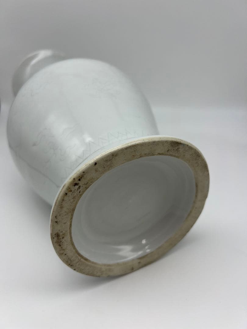 中国元明朝染付白釉龍文梅瓶染付骨董 美術品コレクション唐物江戸青磁アンティーク