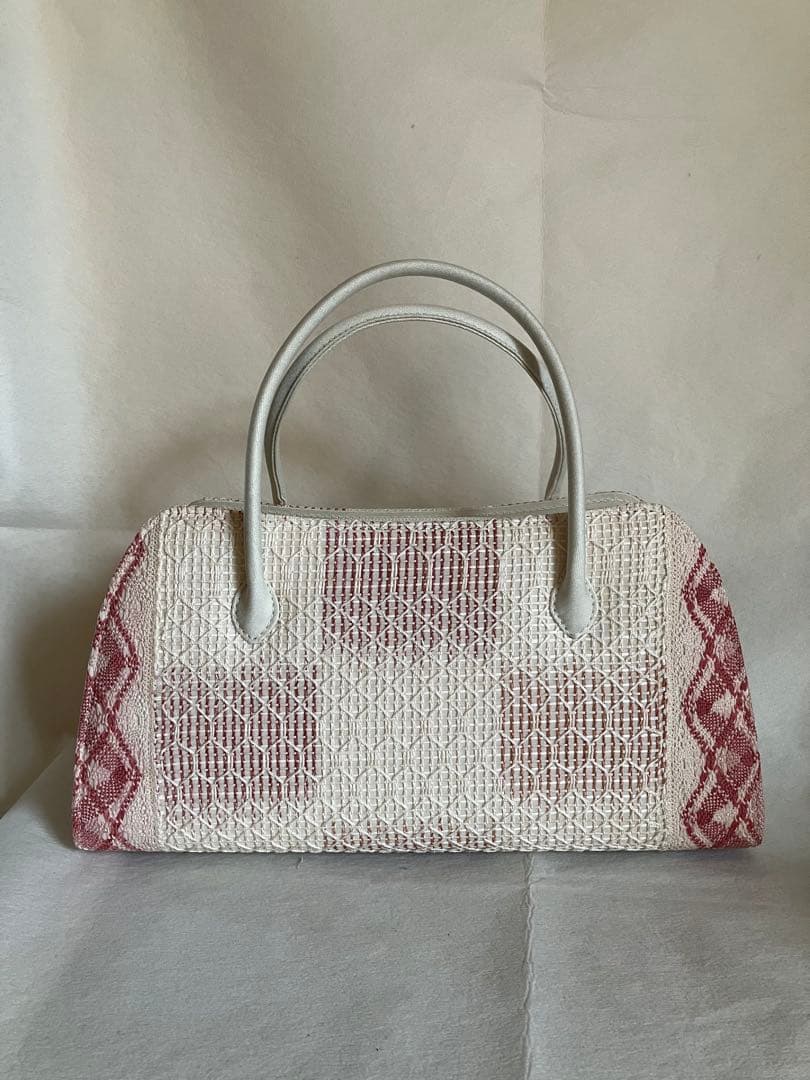 新品◇正絹 春夏 和装バッグ 羅＋レース 西陣 夏帯