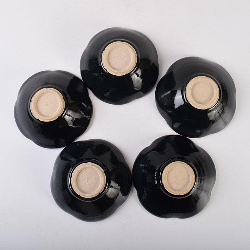 和食器 常滑焼 轍窯 久田重義作 天目組鉢 五客 共布共箱 V R9221