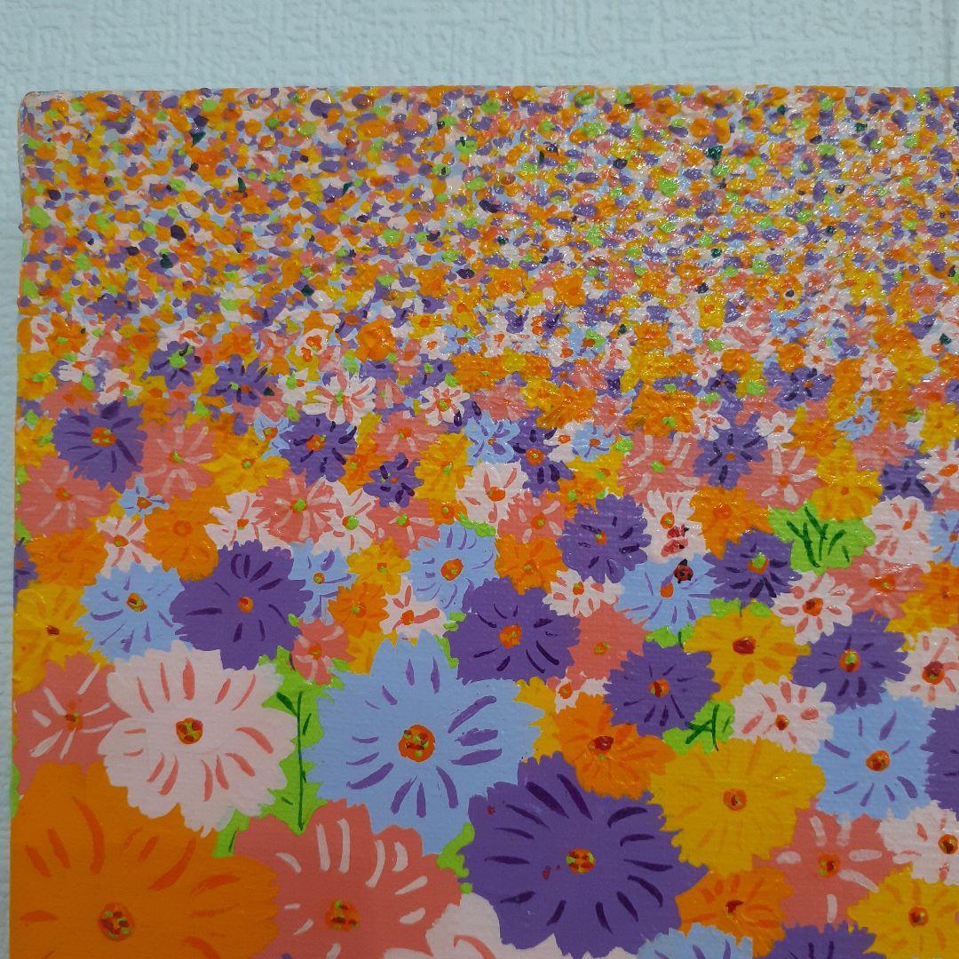 ハッピーコスモス畑　F6号キャンバス　アクリル絵の具　画家　小楠アキコ作品