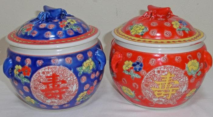 ☆中国美術☆中国陶磁器☆乾隆年製☆色絵☆福寿☆幾何学☆希少☆蓋付☆小物入れ☆