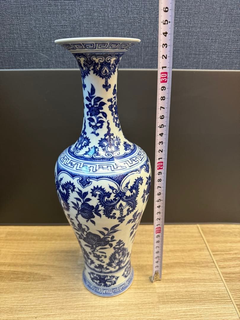 1513 中国大清乾隆年製銘青花瓶 官窯唐物 古美術