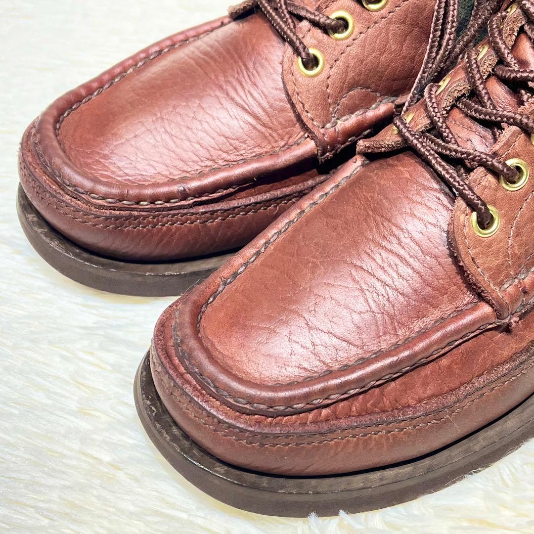 超希少！☆ラッセルモカシン　ショート サファリ 25㎝　本革　ブラウン×グリーン