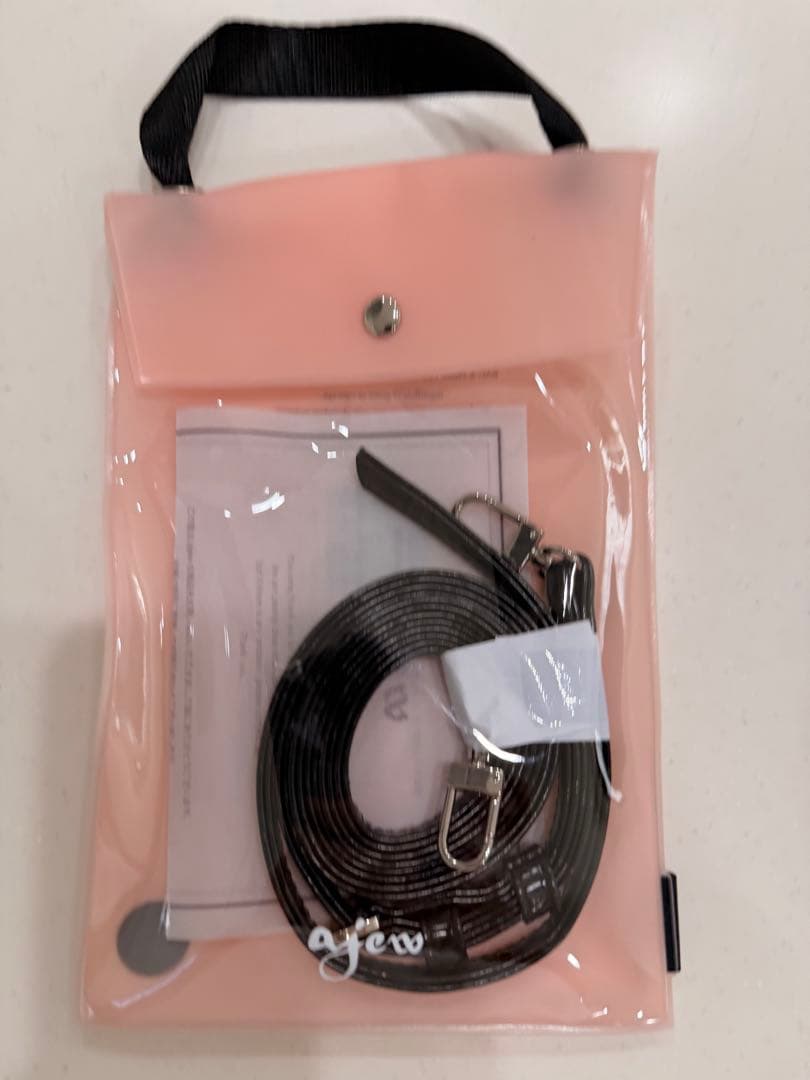 iPhone12.12Pro共通対応 / black 【ひも付きクロコ】 pinoko様専用