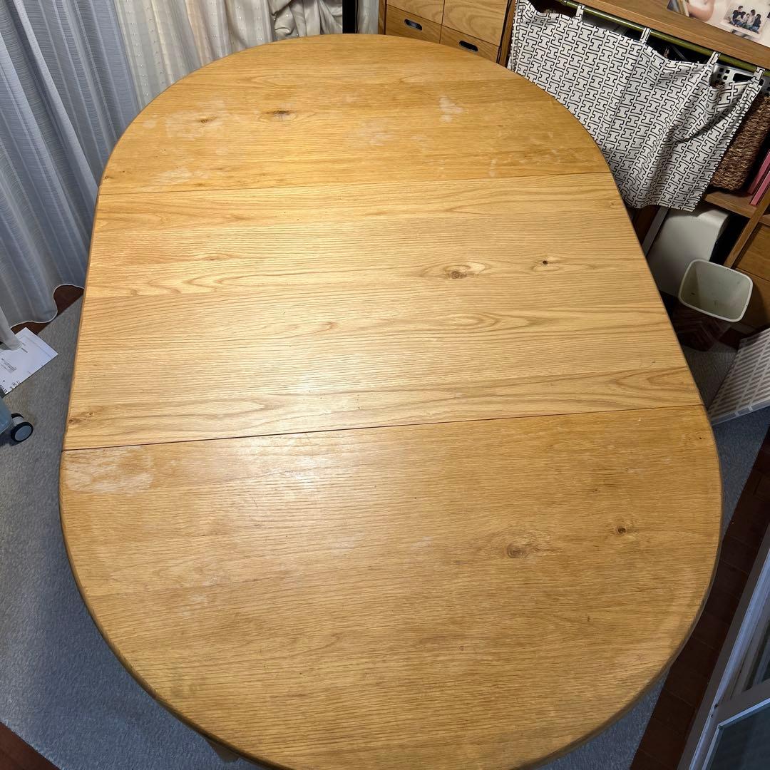 伸長式ダイニングテーブル 伸長 伸縮 木製 オーク 無垢材 北欧 ヴィンテージ