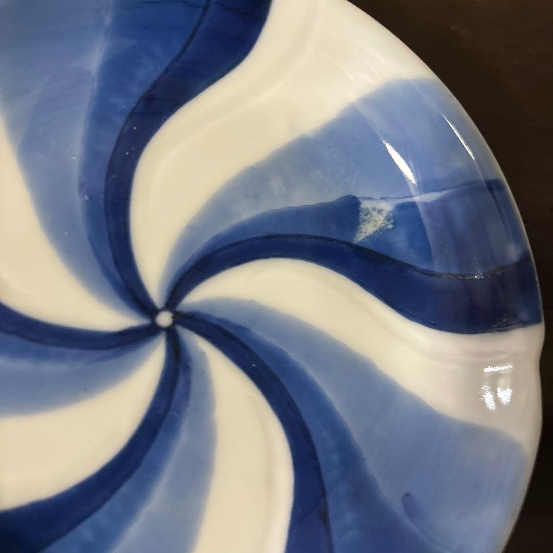 古伊万里染付捻り文 皿 2点 江戸明治 アンティーク 酒器 白洲正子