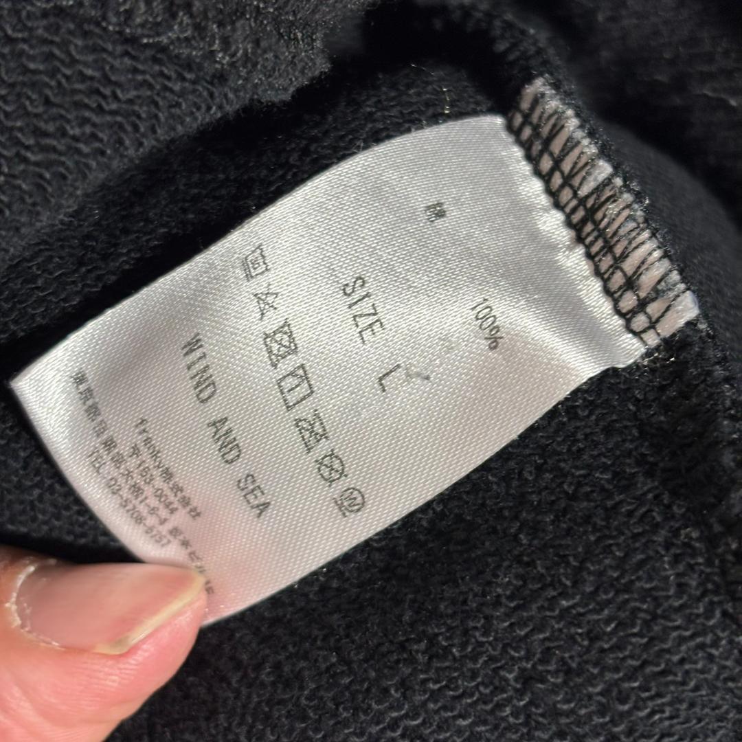 WIND AND SEA ビッグロゴ バックプリント パーカー L ブラック