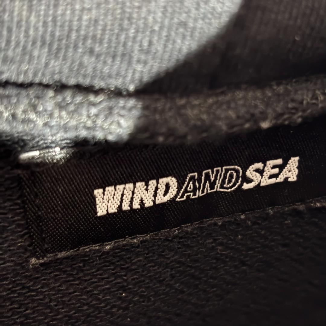 WIND AND SEA ビッグロゴ バックプリント パーカー L ブラック