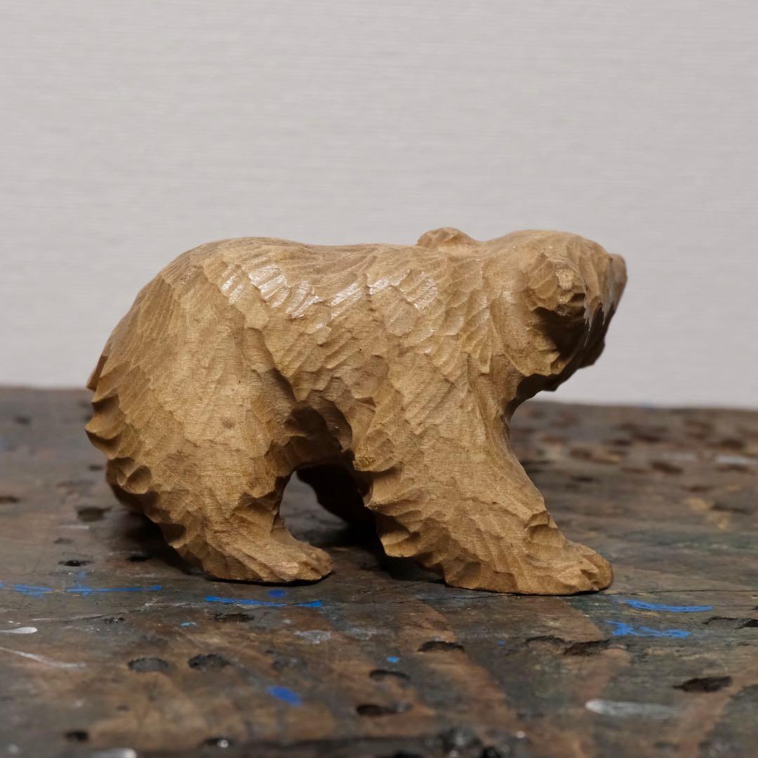 昭和レトロ 北海道 民藝 アイヌ 木彫熊 ガラス目 古道具 オブジェ