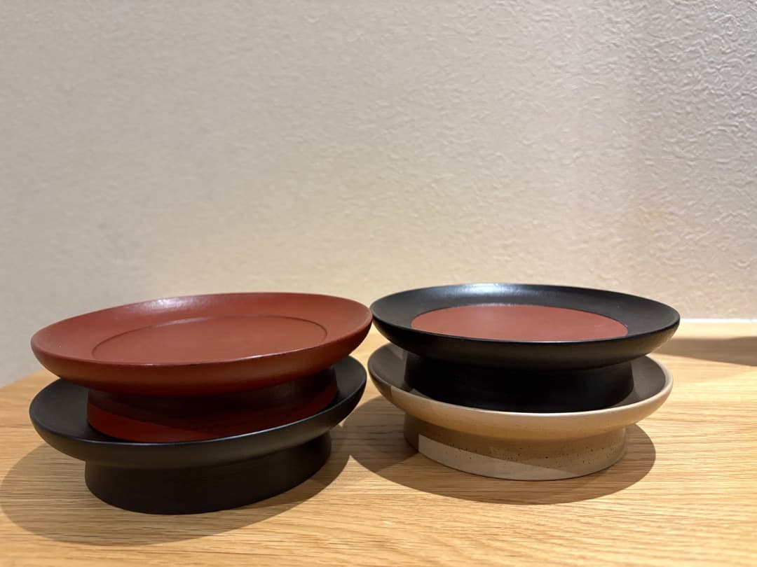 赤木明登 茶の小皿セット／黒・赤・日の丸・白 赤木明登 茶の小皿