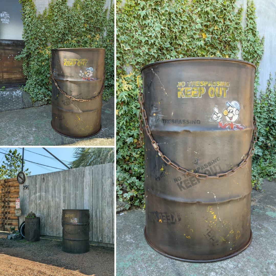 アメリカンヴィンテージなドラム缶 キープアウト 立ち入り禁止