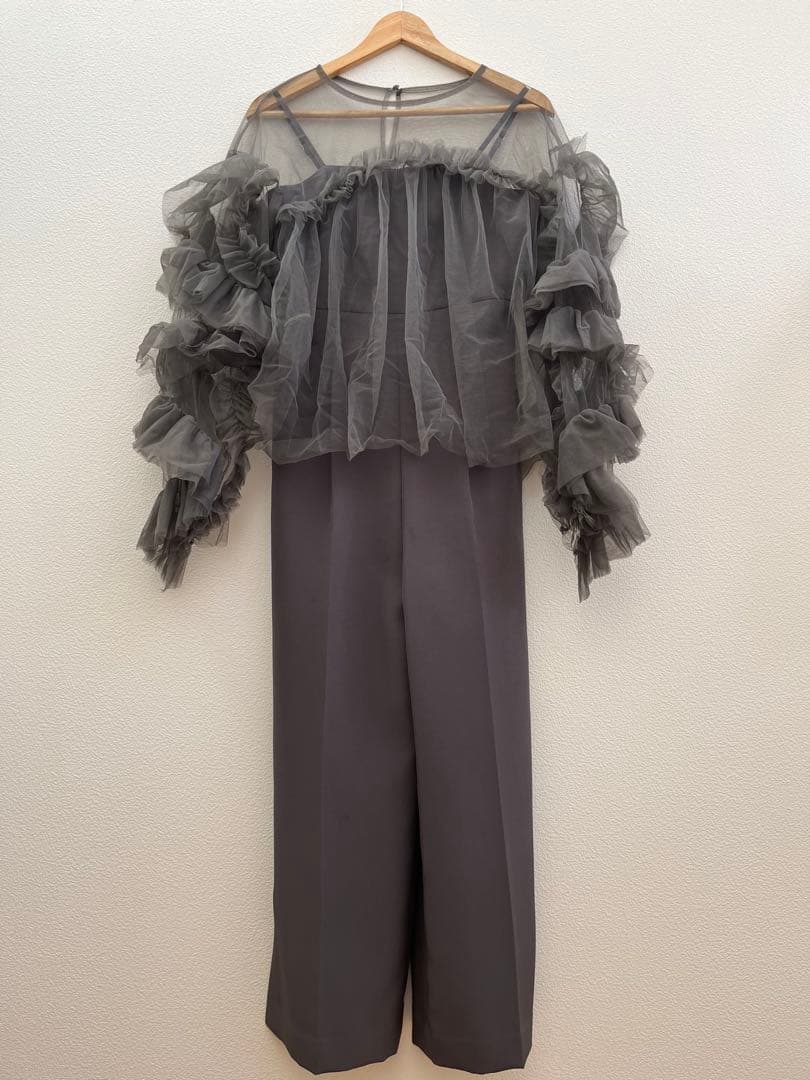 【オケージョン】【結婚式】【パーティ】シースルー チュール&オールインワンドレス