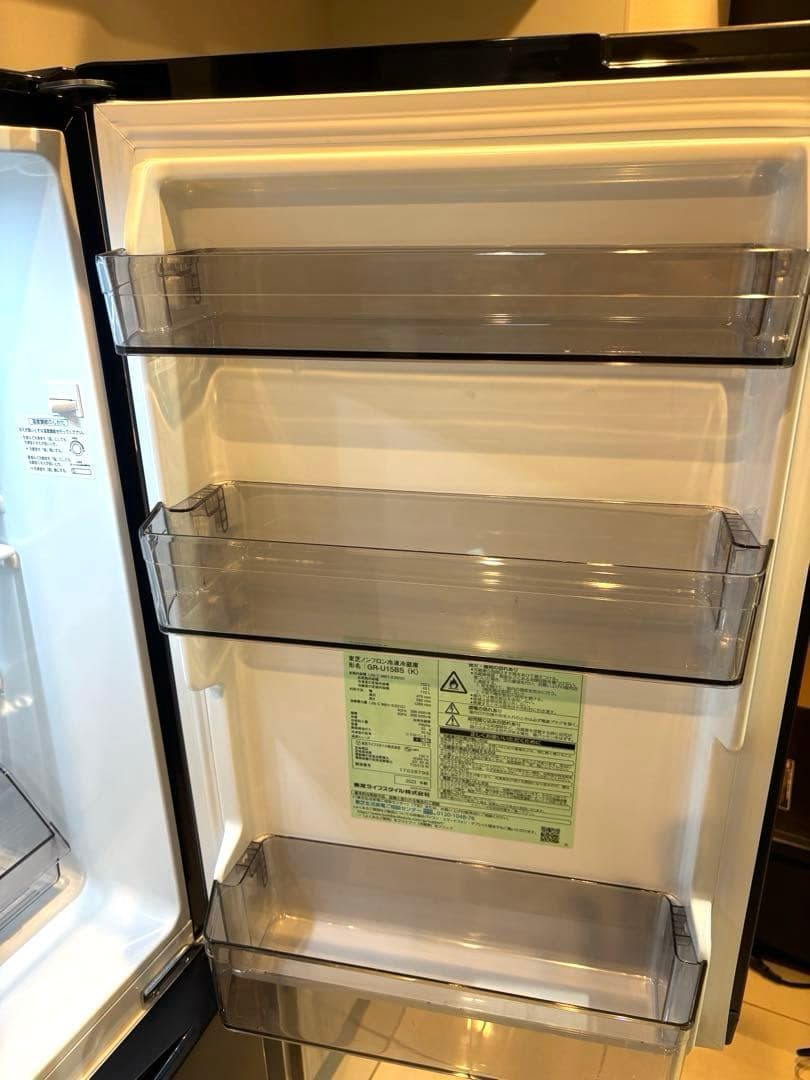 東芝(TOSHIBA) 冷蔵庫153L GR-U15BS 2ドア　右開きブラック