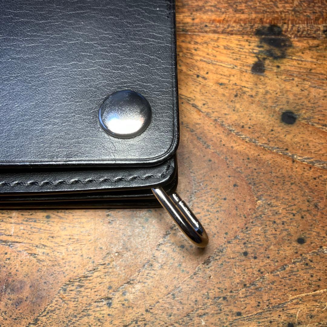 yonx様オーダー品 ミドルトラッカーウォレット　ブラック　国産本革