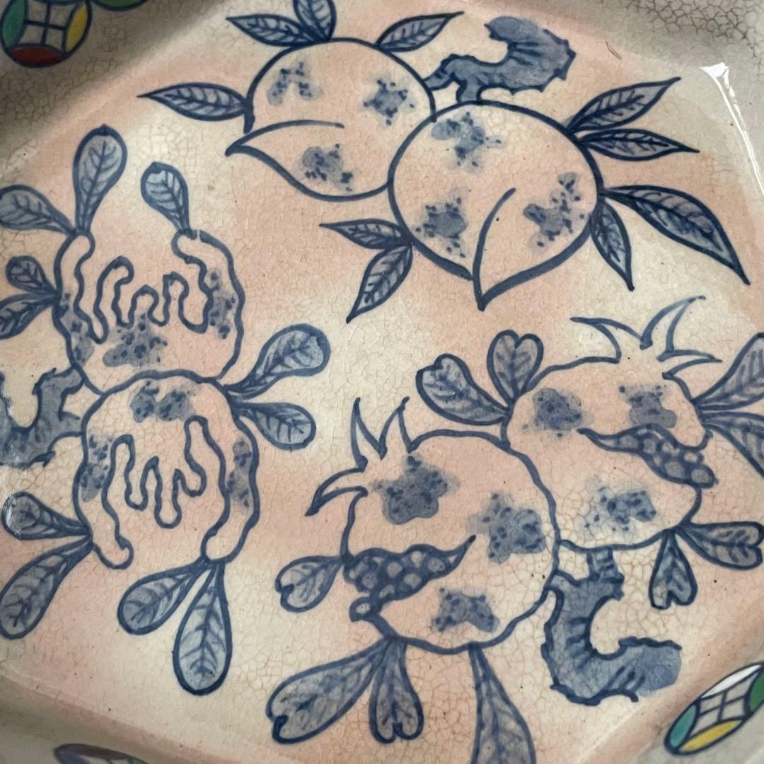 祥瑞窯 浅見五郎助 5代 6代 京焼 清水焼 六角皿 三多図 七宝文