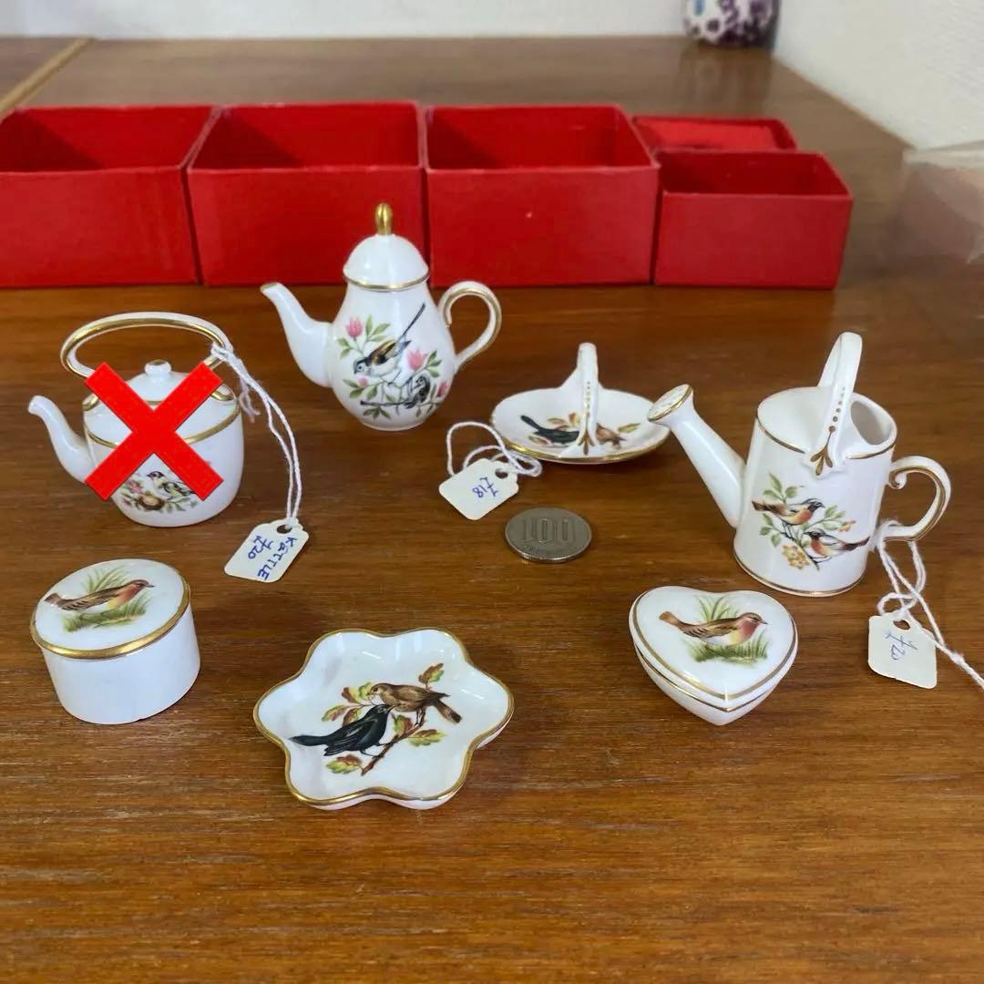 英国　スポード バード　野鳥　ミニチュア　ロビン　6点セット　箱無し 英国 スポード バード 野鳥 ミニチュア ロビン 6点セット 箱無し 美術