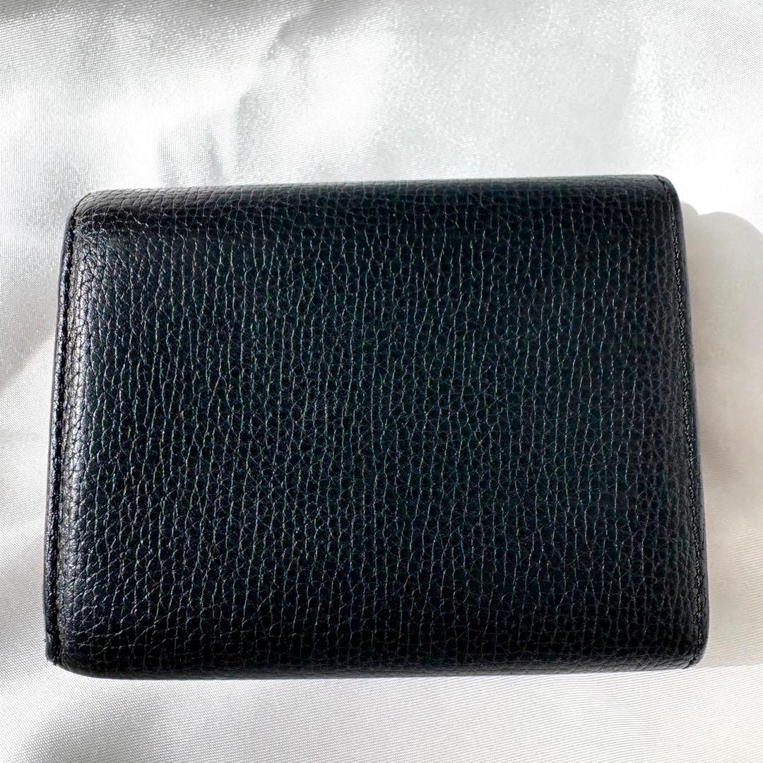 ロエベ 三つ折り財布 トライフォールド アナグラム ブラック レザー