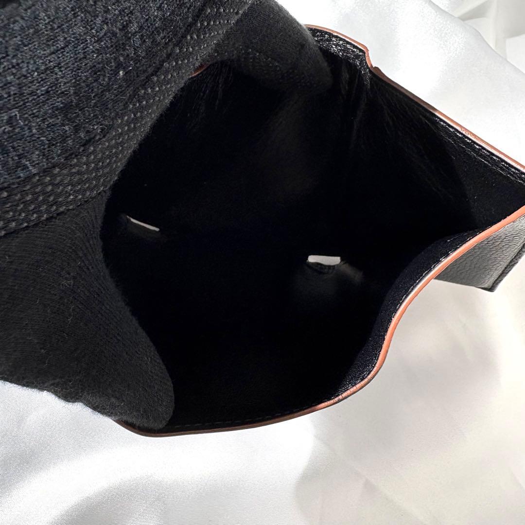 ロエベ 三つ折り財布 トライフォールド アナグラム ブラック レザー