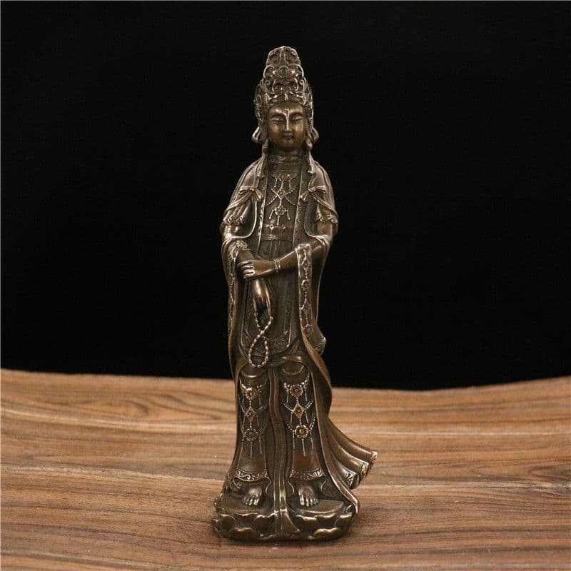 観音菩薩 仏像 銅製 工芸品 美術品 置物