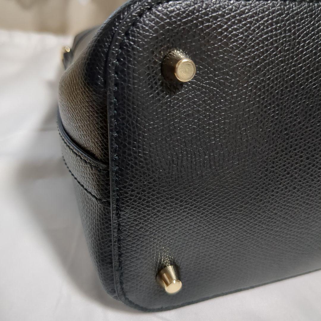 【美品】FURLA ブラック ハンドバッグ ショルダーストラップ付き