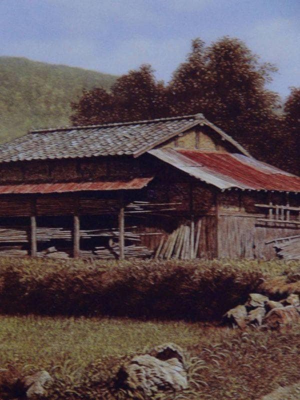 吉田伊佐、【郷】、希少な額装用画集より、新品額装付、状態良好