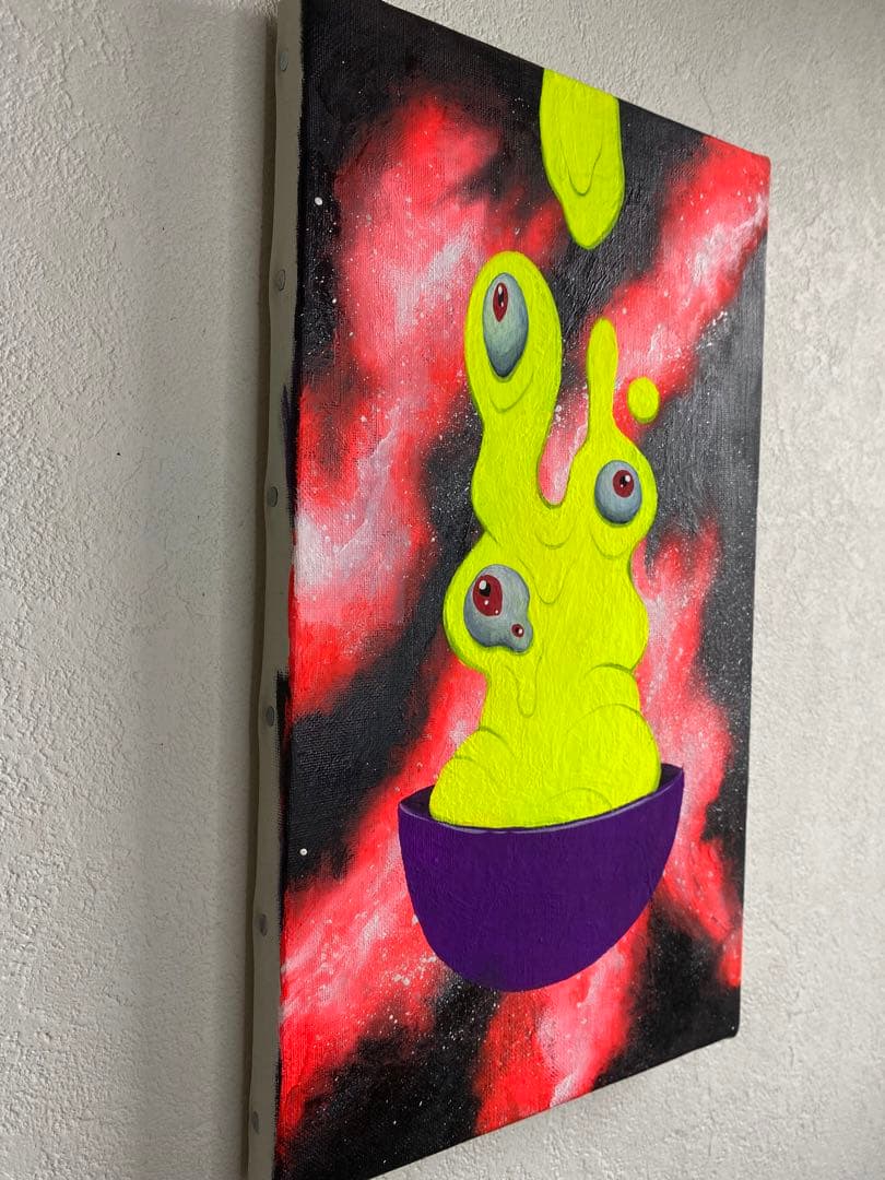 現代アート　アクリル画　絵画　ポップアート　モンスター　個性的　派手　インテリア